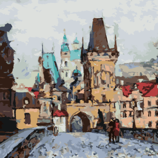 Malování podle čísel - KARLŮV MOST NA PODZIM Rozměr: 40x50 cm, Rámování: bez rámu a bez vypnutí plátna