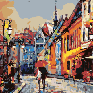 Malování podle čísel - PROCHÁZKA PO BUDAPEŠTI Rozměr: 40x50 cm, Rámování: bez rámu a bez vypnutí plátna