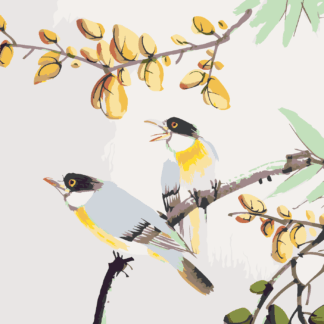Malování podle čísel - PTÁČCI NA STROMĚ ČÍNA Rozměr: 80x100 cm, Rámování: vypnuté plátno na rám
