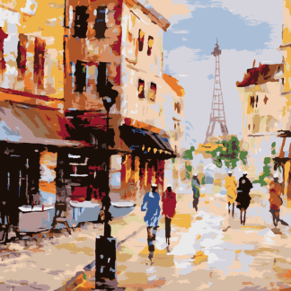Malování podle čísel - ULICE V PAŘÍŽI Rozměr: 80x100 cm, Rámování: bez rámu a bez vypnutí plátna