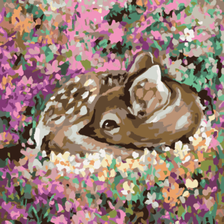 Malování podle čísel - KOLOUŠEK MEZI KVĚTINAMI Rozměr: 80x100 cm, Rámování: vypnuté plátno na rám
