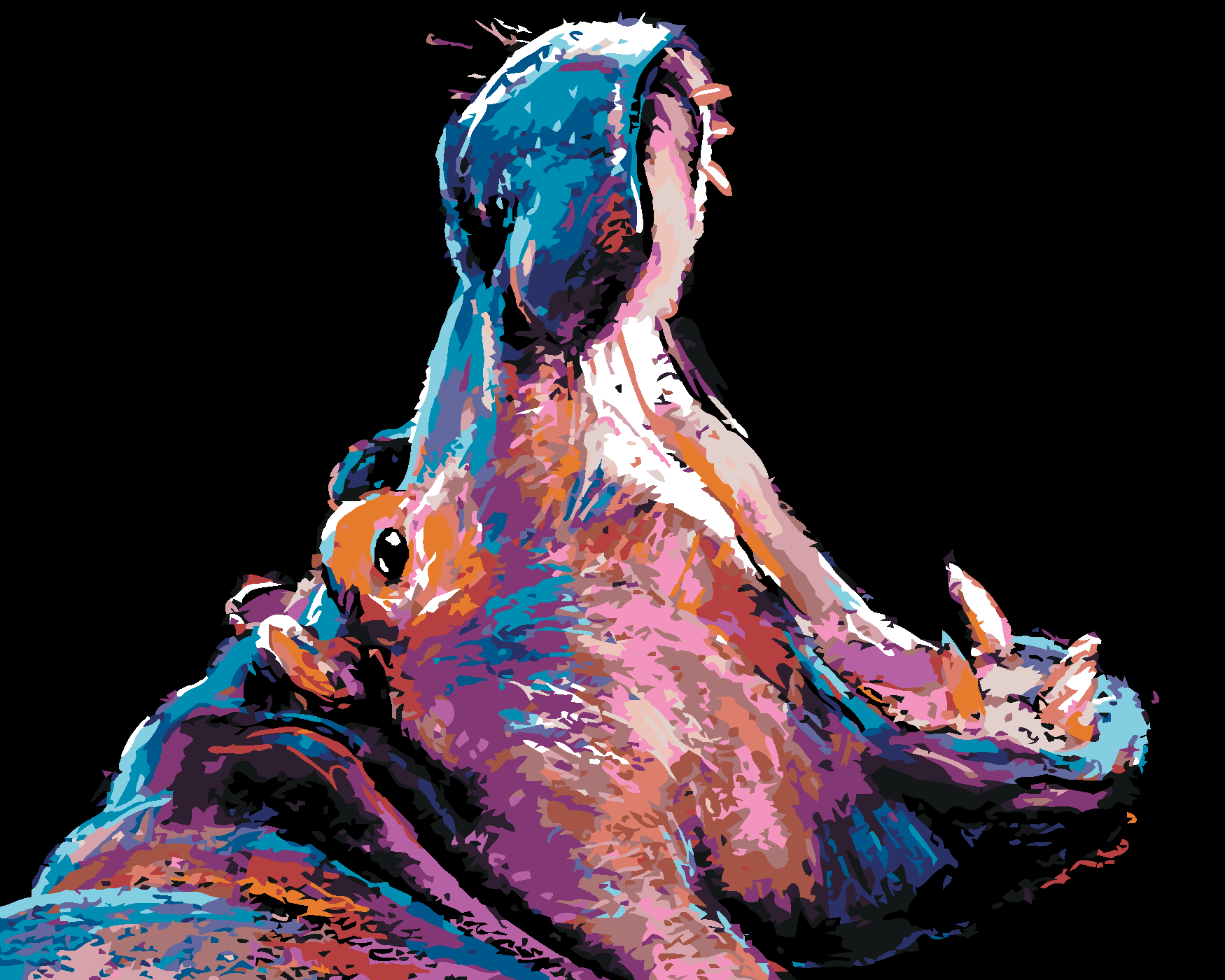 Malování podle čísel - BAREVNÝ HROCH Rozměr: 80x100 cm, Rámování: bez rámu a bez vypnutí plátna
