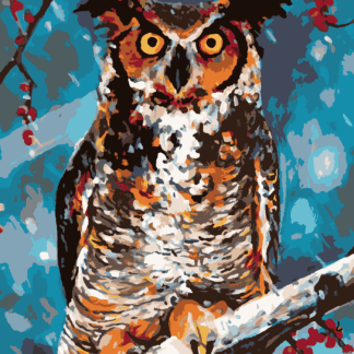 Malování podle čísel - SOVA V LESE Rozměr: 40x50 cm, Rámování: bez rámu a bez vypnutí plátna