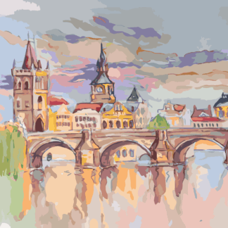 Malování podle čísel - KARLŮV MOST ZA JASNÉHO DNE Rozměr: 40x50 cm, Rámování: bez rámu a bez vypnutí plátna