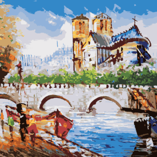 Malování podle čísel - POHLED NA PAŘÍŽSKOU ULIČKU Rozměr: 40x50 cm, Rámování: vypnuté plátno na rám
