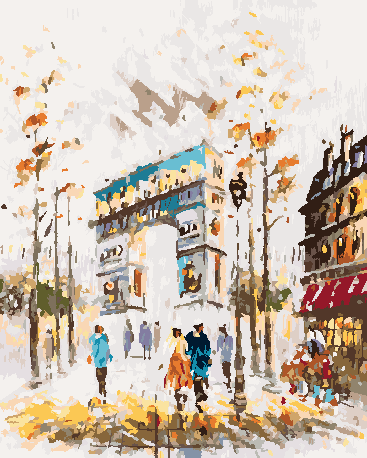 Malování podle čísel - VÍTĚZNÝ OBLOUK KRESLENÝ Rozměr: 40x50 cm, Rámování: bez rámu a bez vypnutí plátna