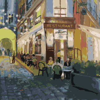 Malování podle čísel - RESTAURACE V PAŘÍŽI Rozměr: 40x50 cm, Rámování: bez rámu a bez vypnutí plátna