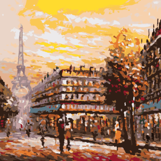 Malování podle čísel - RUŠNÁ ULICE V PAŘÍŽI Rozměr: 80x100 cm, Rámování: vypnuté plátno na rám