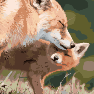 Malování podle čísel - LIŠKA A MLÁDĚ Rozměr: 40x50 cm, Rámování: vypnuté plátno na rám