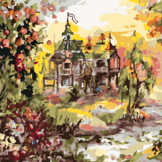 Malování podle čísel - POHÁDKOVÝ DŮM Rozměr: 40x50 cm, Rámování: vypnuté plátno na rám