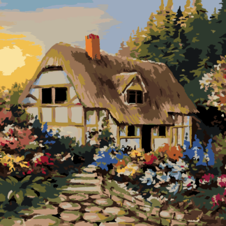 Malování podle čísel - POHÁDKOVÁ CHALOUPKA Rozměr: 40x50 cm, Rámování: vypnuté plátno na rám