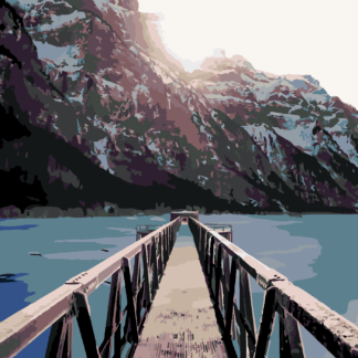 Malování podle čísel - KLÖNTHALERSEE V ZIMĚ S MŮSTKEM Rozměr: 80x100 cm, Rámování: vypnuté plátno na rám
