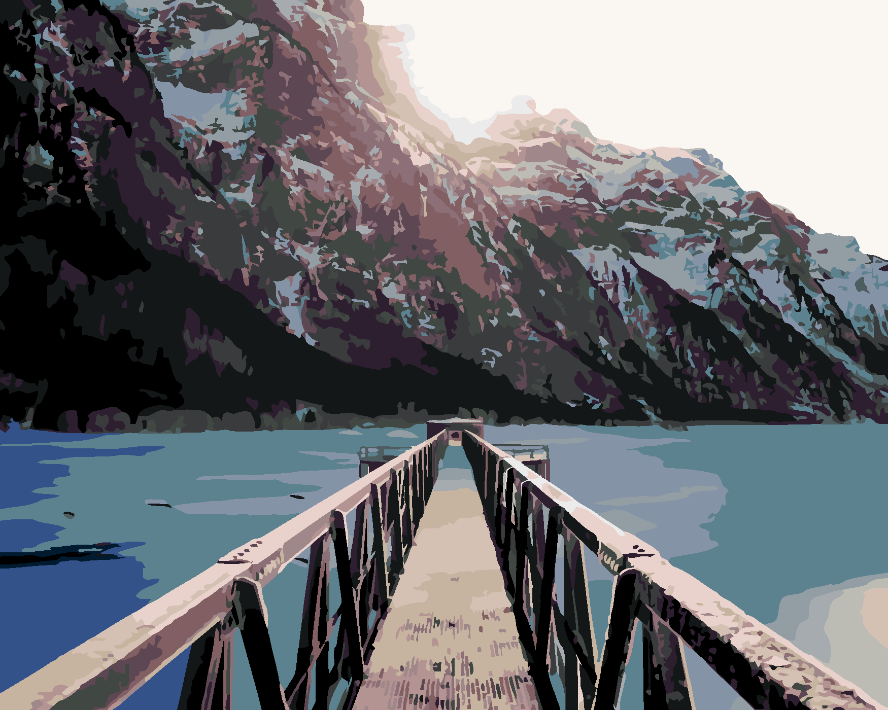 Malování podle čísel - KLÖNTHALERSEE V ZIMĚ S MŮSTKEM Rozměr: 80x100 cm, Rámování: vypnuté plátno na rám