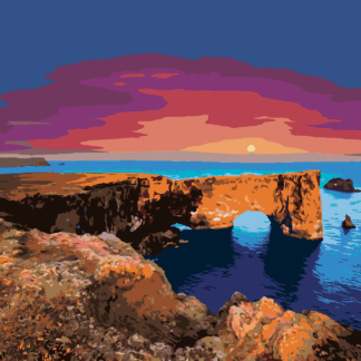 Malování podle čísel - FANTASTICKÝ OBLOUK V ATLANTSKÉM OCEÁNU Rozměr: 80x100 cm, Rámování: vypnuté plátno na rám