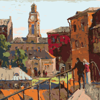 Malování podle čísel - MĚSTSKÁ KRAJINA VE MĚSTĚ VITEBSK Rozměr: 40x50 cm, Rámování: bez rámu a bez vypnutí plátna