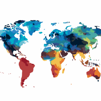Malování podle čísel - MALOVANÁ MAPA SVĚTA Rozměr: 40x50 cm, Rámování: vypnuté plátno na rám