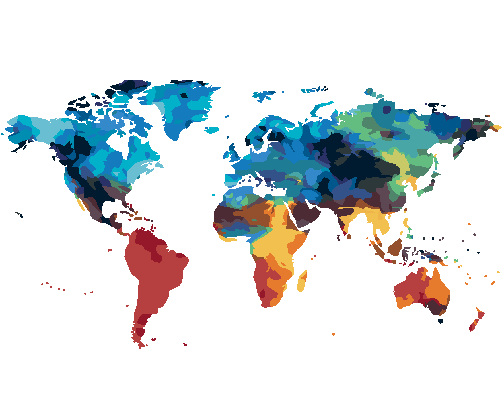 Malování podle čísel - MALOVANÁ MAPA SVĚTA Rozměr: 40x50 cm, Rámování: vypnuté plátno na rám