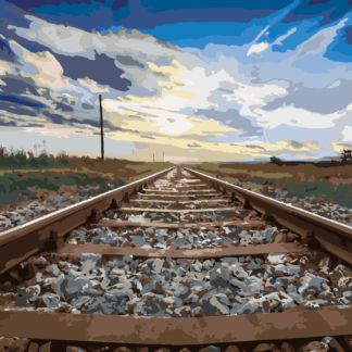 Malování podle čísel - KOLEJE A MODRÉ NEBE Rozměr: 80x100 cm, Rámování: bez rámu a bez vypnutí plátna