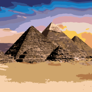 Malování podle čísel - EGYPT PYRAMIDY Rozměr: 40x50 cm, Rámování: vypnuté plátno na rám