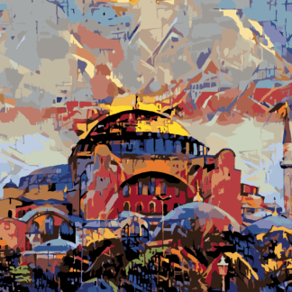 Malování podle čísel - MUZEUM HAGIA SOPHIA V ISTANBULU Rozměr: 40x50 cm, Rámování: vypnuté plátno na rám
