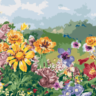 Malování podle čísel - LUČNÍ KVÍTÍ Rozměr: 80x100 cm, Rámování: vypnuté plátno na rám