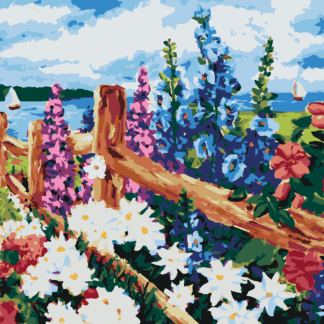 Malování podle čísel - ROZKVETLÉ KVĚTINY NA LOUCE Rozměr: 40x50 cm, Rámování: vypnuté plátno na rám