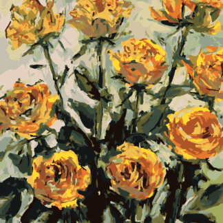 Malování podle čísel - KRÁSNÉ ŽLUTÉ RŮŽE Rozměr: 80x100 cm, Rámování: bez rámu a bez vypnutí plátna