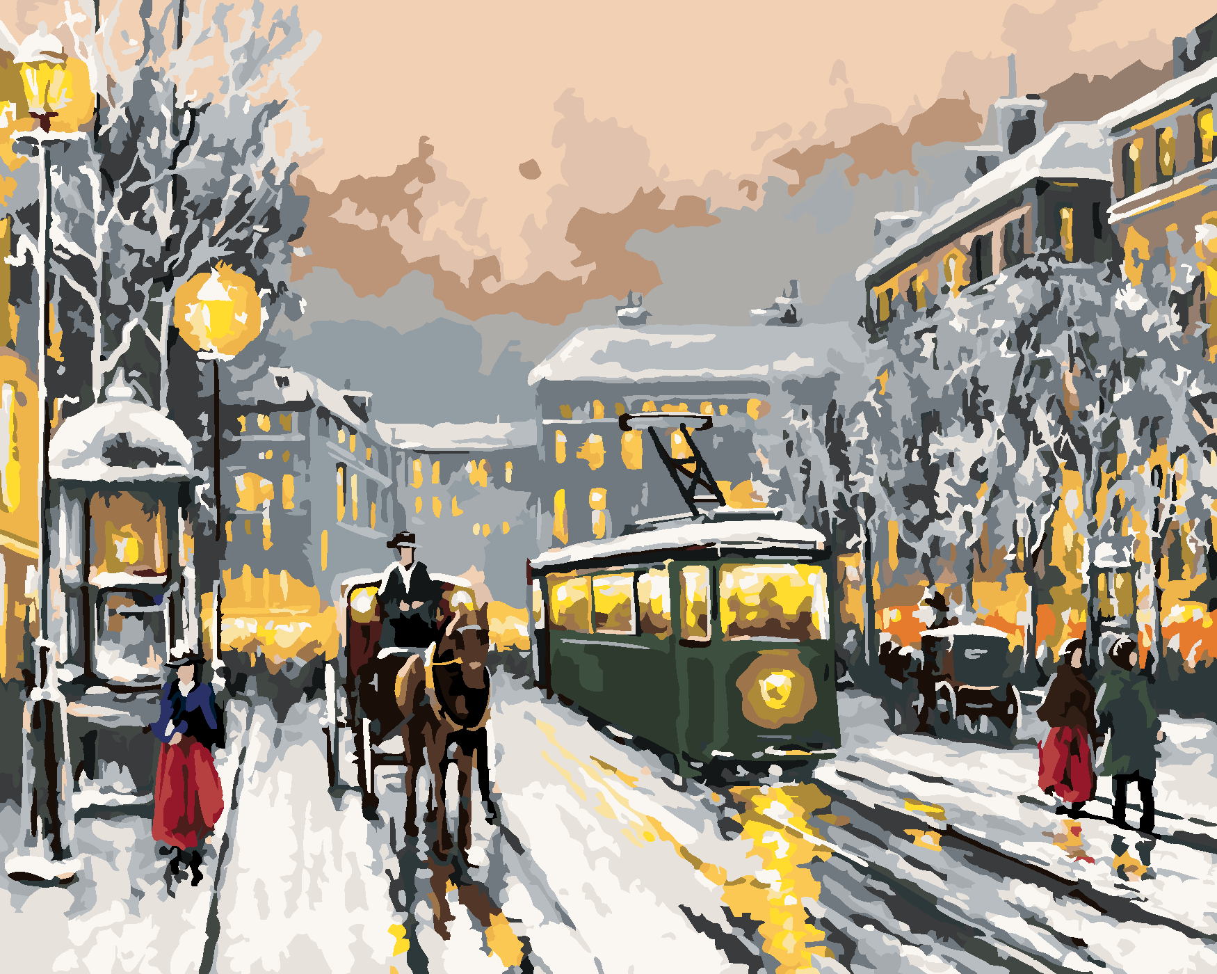 Malování podle čísel - STARÉ MĚSTO Rozměr: 80x100 cm, Rámování: vypnuté plátno na rám