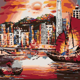 Malování podle čísel - HONG KONG Rozměr: 80x100 cm, Rámování: vypnuté plátno na rám