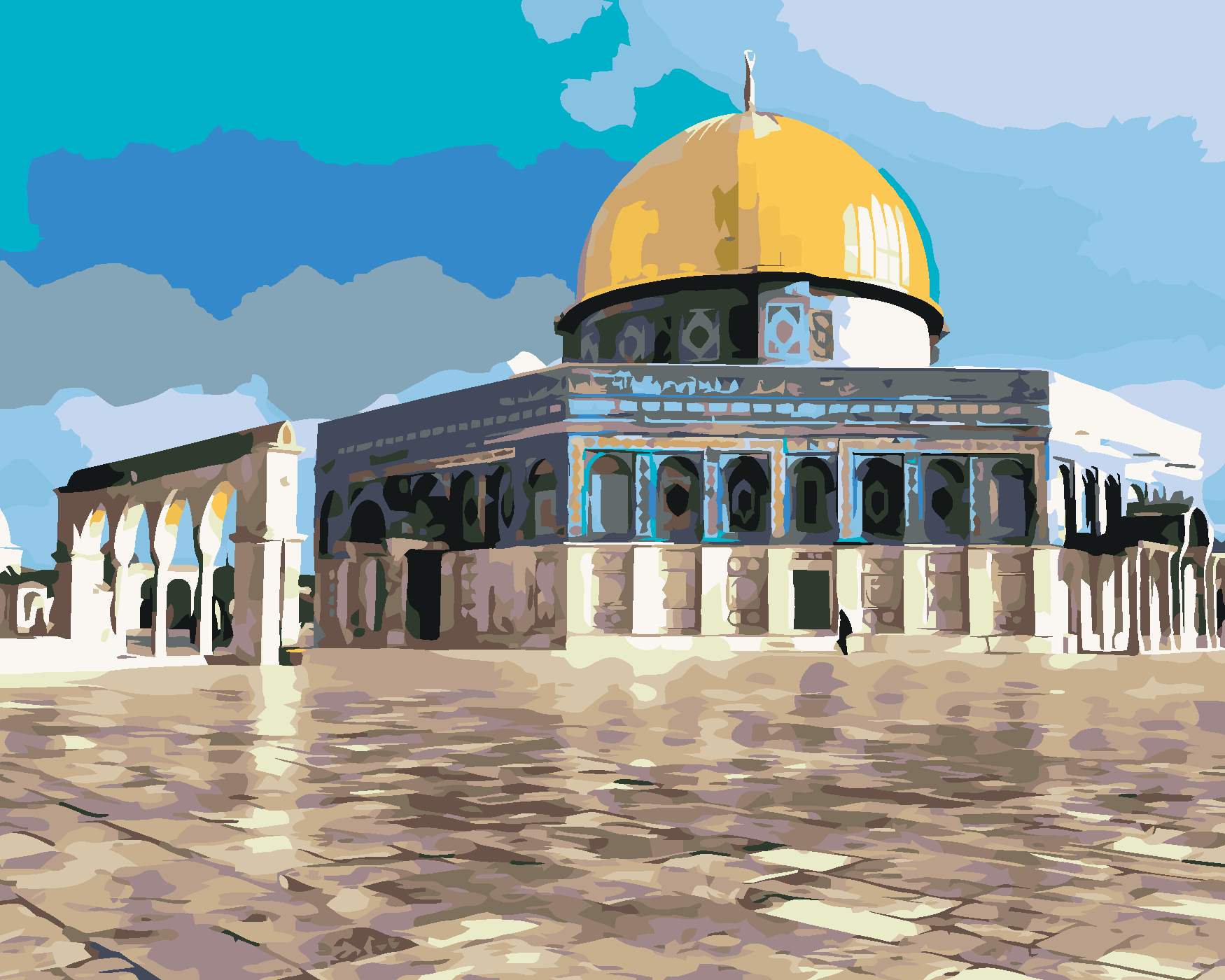 Malování podle čísel - MEŠITA AL AQSA Rozměr: 80x100 cm, Rámování: bez rámu a bez vypnutí plátna