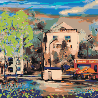 Malování podle čísel - HLAVNÍ ULICE V NOVOSIBIRSKU Rozměr: 80x100 cm, Rámování: bez rámu a bez vypnutí plátna