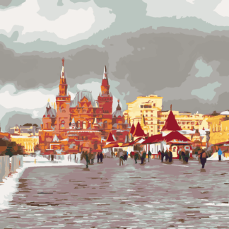 Malování podle čísel - RUDÉ NÁMĚSTÍ V MOSKVĚ Rozměr: 40x50 cm, Rámování: bez rámu a bez vypnutí plátna