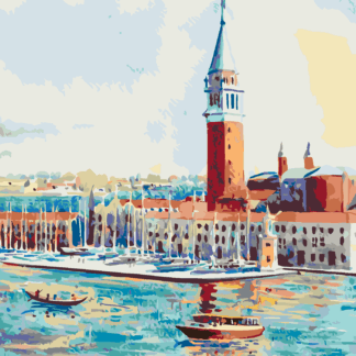 Malování podle čísel - OSTROV SAN GIORGIO V BENÁTKÁCH Rozměr: 40x50 cm, Rámování: bez rámu a bez vypnutí plátna