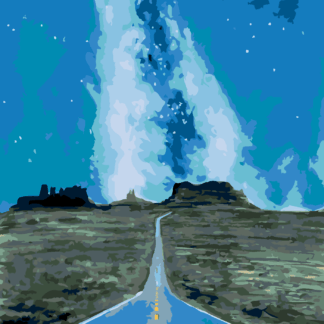 Malování podle čísel - GRAND CANYON S GALAXIÍ Rozměr: 40x50 cm, Rámování: bez rámu a bez vypnutí plátna