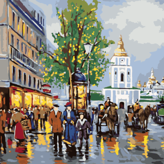 Malování podle čísel - STARÝ KYJEV Rozměr: 40x50 cm, Rámování: vypnuté plátno na rám