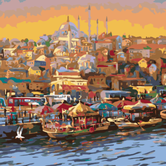 Malování podle čísel - VEČER V ISTANBULU Rozměr: 80x100 cm, Rámování: bez rámu a bez vypnutí plátna
