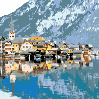 Malování podle čísel - HALLSTATT V ALPÁCH Rozměr: 40x50 cm, Rámování: bez rámu a bez vypnutí plátna