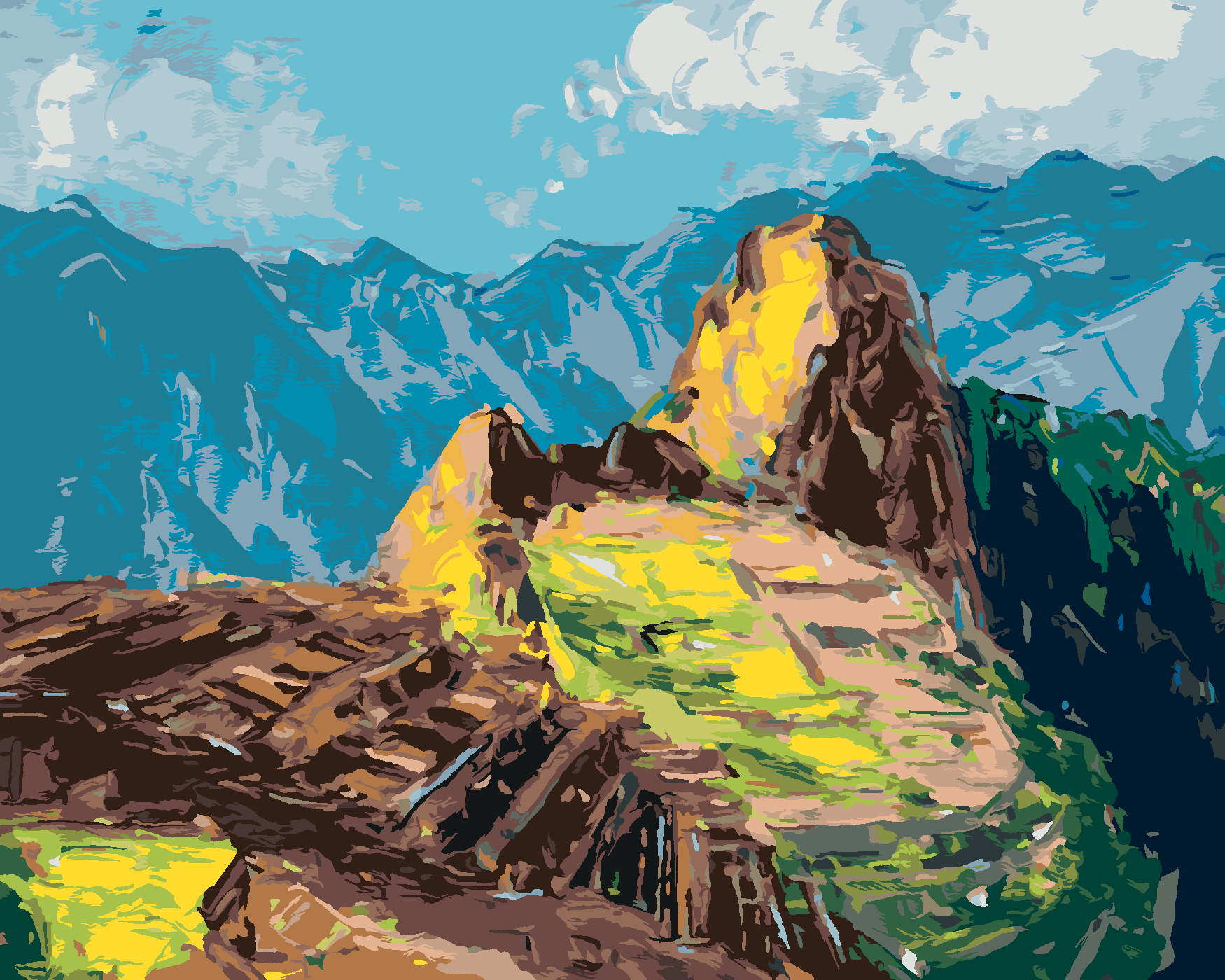 Malování podle čísel - MACHU-PICCHU V PERU Rozměr: 40x50 cm, Rámování: bez rámu a bez vypnutí plátna