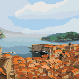 Malování podle čísel - DUBROVNÍK V CHORVATSKU Rozměr: 40x50 cm, Rámování: bez rámu a bez vypnutí plátna
