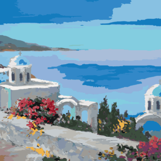 Malování podle čísel - SANTORINI II Rozměr: 40x50 cm, Rámování: vypnuté plátno na rám
