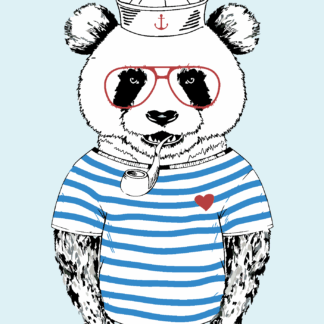Malování podle čísel - NÁMOŘNÍK PANDA Rozměr: 40x50 cm, Rámování: bez rámu a bez vypnutí plátna