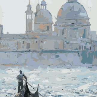 Malování podle čísel - GONDOLA NA BENÁTSKÉM KANÁLU Rozměr: 80x100 cm, Rámování: bez rámu a bez vypnutí plátna
