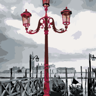 Malování podle čísel - LAMPA V BENÁTKÁCH Rozměr: 40x50 cm, Rámování: bez rámu a bez vypnutí plátna