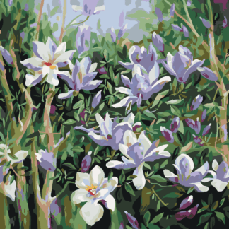 Malování podle čísel - JARNÍ MAGNÓLIE Rozměr: 80x100 cm, Rámování: vypnuté plátno na rám
