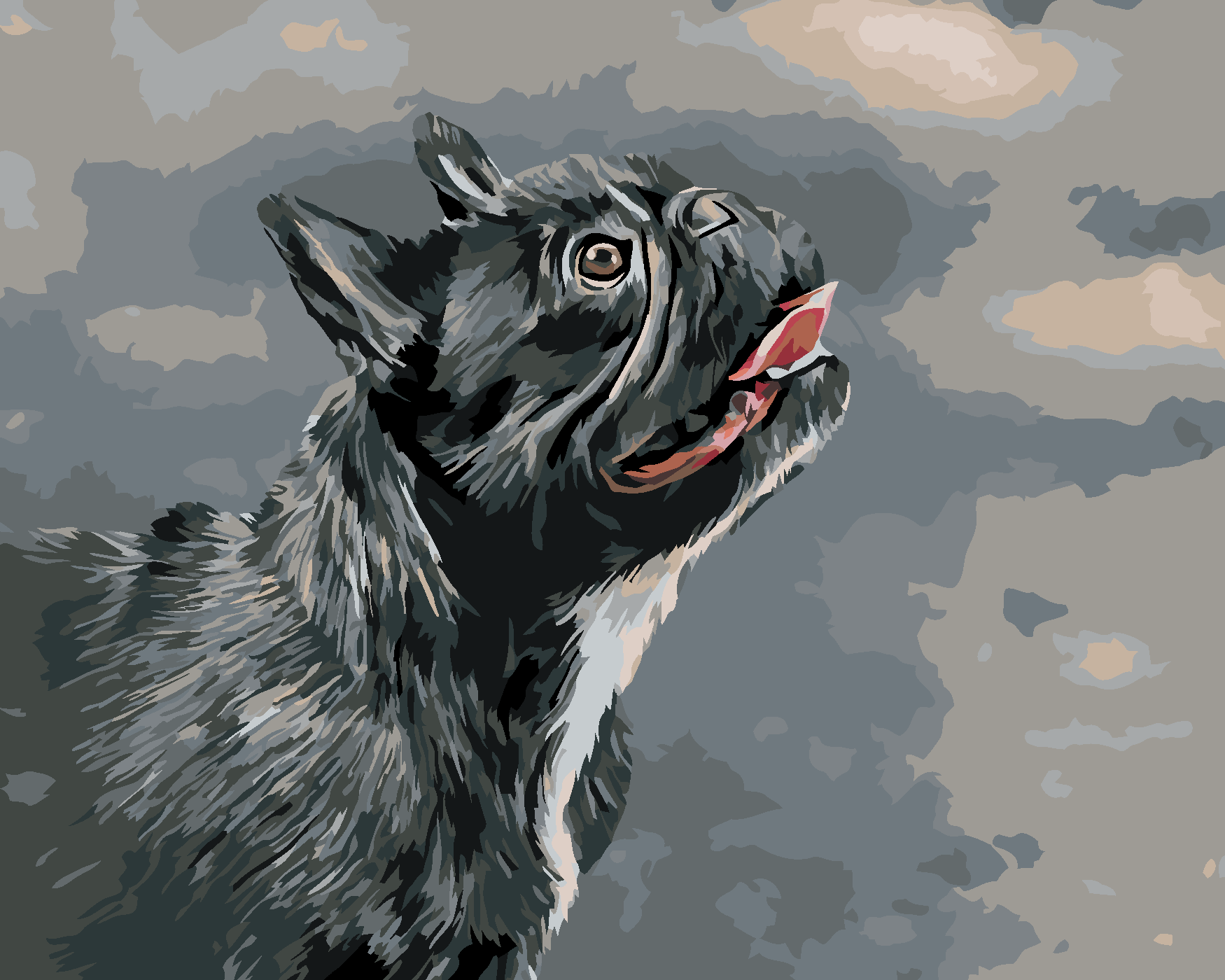 Malování podle čísel - VZHLÍŽEJÍCÍ FRANCOUZSKÝ BULDOČEK Rozměr: 40x50 cm, Rámování: vypnuté plátno na rám