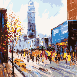 Malování podle čísel - VŠEDNÍ DEN V NEW YORKU Rozměr: 40x50 cm, Rámování: bez rámu a bez vypnutí plátna
