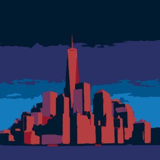 Malování podle čísel - ZÁŘICÍ MANHATTAN V NEW YORKU Rozměr: 80x100 cm, Rámování: bez rámu a bez vypnutí plátna