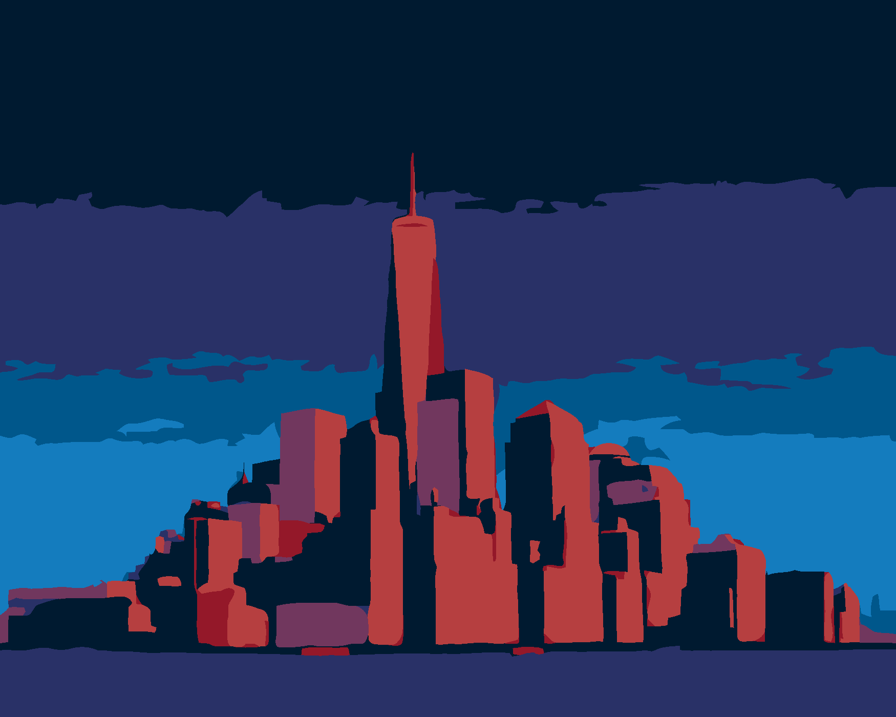 Malování podle čísel - ZÁŘICÍ MANHATTAN V NEW YORKU Rozměr: 80x100 cm, Rámování: bez rámu a bez vypnutí plátna