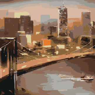 Malování podle čísel - POHLED NA NEW YORK Rozměr: 40x50 cm, Rámování: vypnuté plátno na rám
