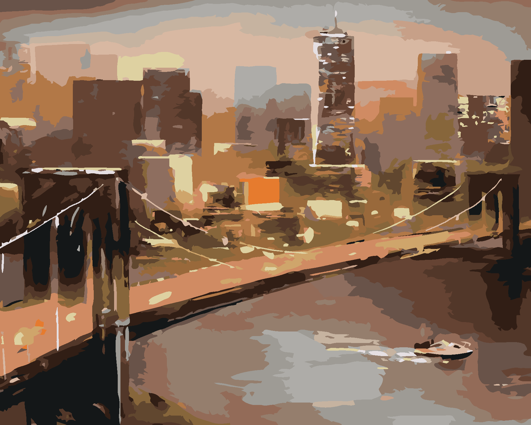 Malování podle čísel - POHLED NA NEW YORK Rozměr: 40x50 cm, Rámování: vypnuté plátno na rám